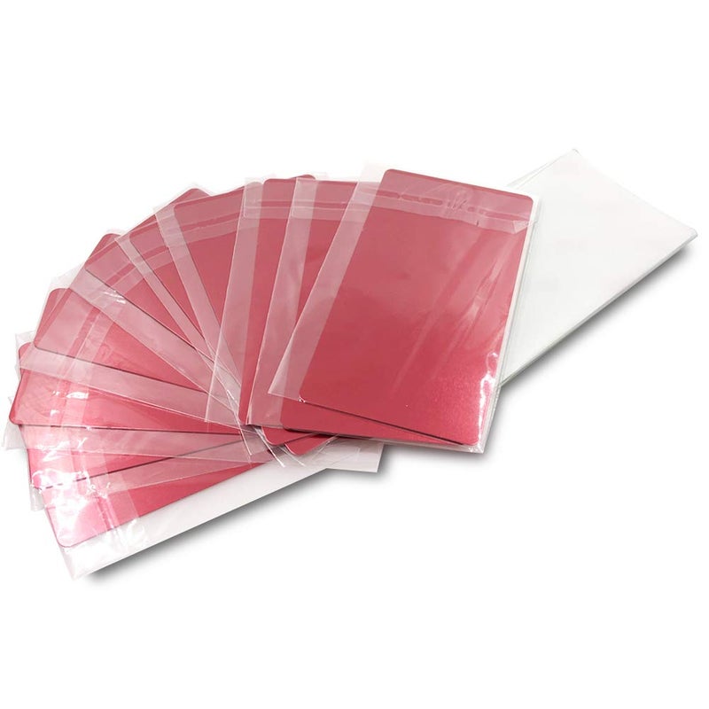 Ebamaz Anodized Aluminium Laser Engraved Mount Metal Plate Etching Sheets 100X50X0.5mm Round Corner with Adhesive (Red,Blank,10PCS) - Image 1